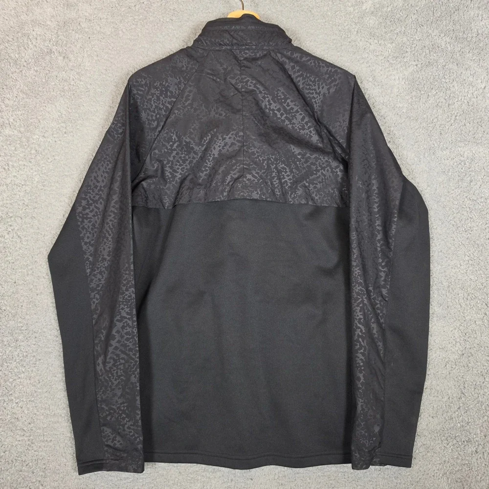 Under Armour Windbreaker Jacket Mens Medium‎ Black Excellent Patterned Hooded